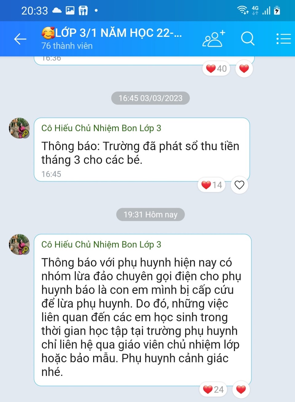 Gi&amp;aacute;o vi&amp;ecirc;n Trường Tiểu học Phạm Văn Ch&amp;iacute;, quận 6, TP Hồ Ch&amp;iacute; Minh nhắn tin cảnh b&amp;aacute;o phụ huynh