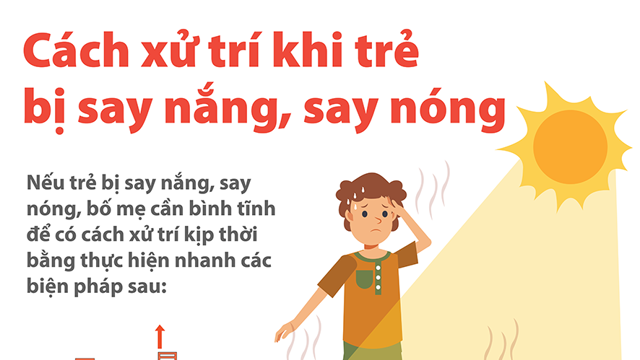 Cha mẹ cần làm gì khi trẻ bị say nắng, say nóng?