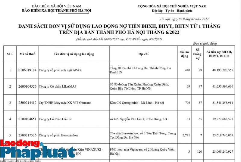 Nợ bảo hiểm xã hội - Kỳ 1: Điểm mặt những 